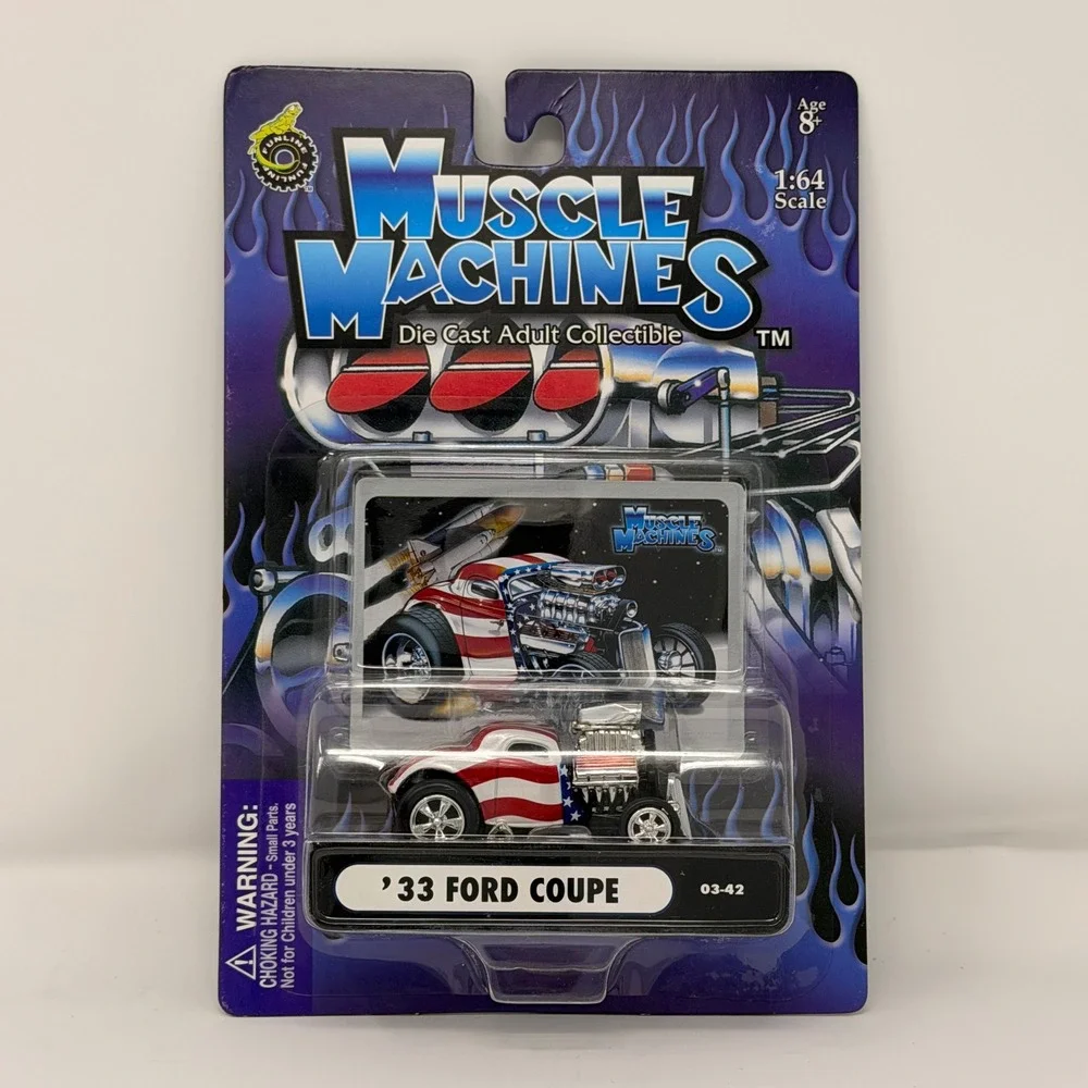 Muscle Machines '33‎ Ford Coupe 1:64 Die Cast Patriotic Stars & Stripes 03-42